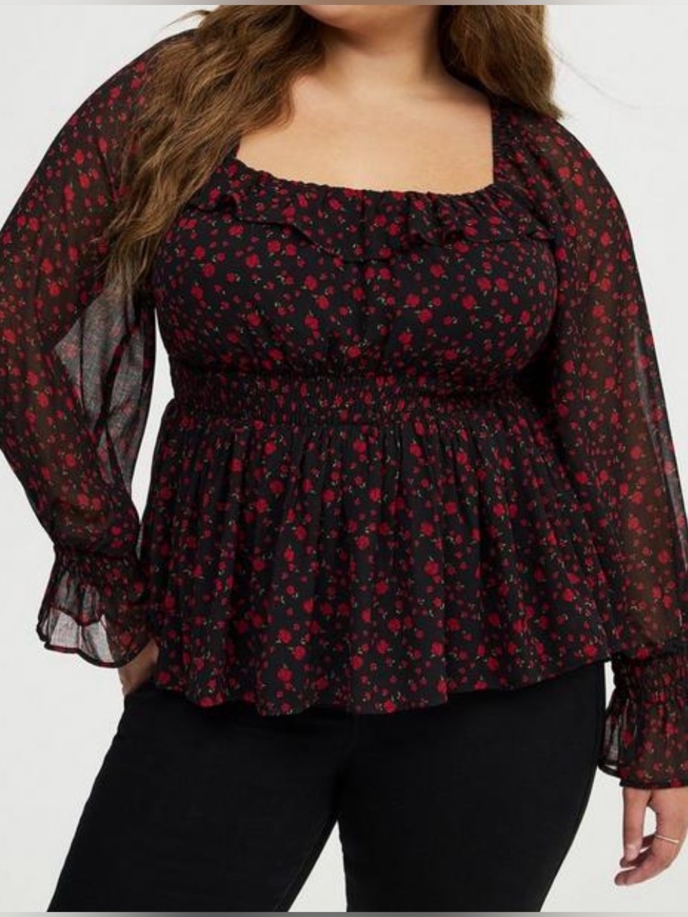 NWT Torrid chiffon smocked waist babydoll top, Torrid size 3, 3X